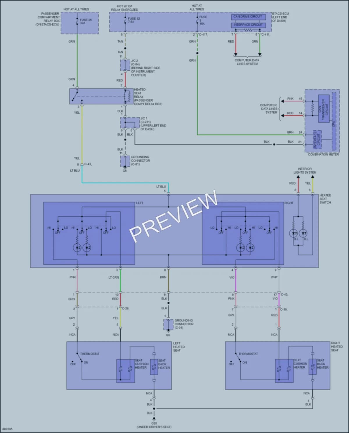 2024 Mitsubishi OutlanderSport Power Seats wiring diagram preview