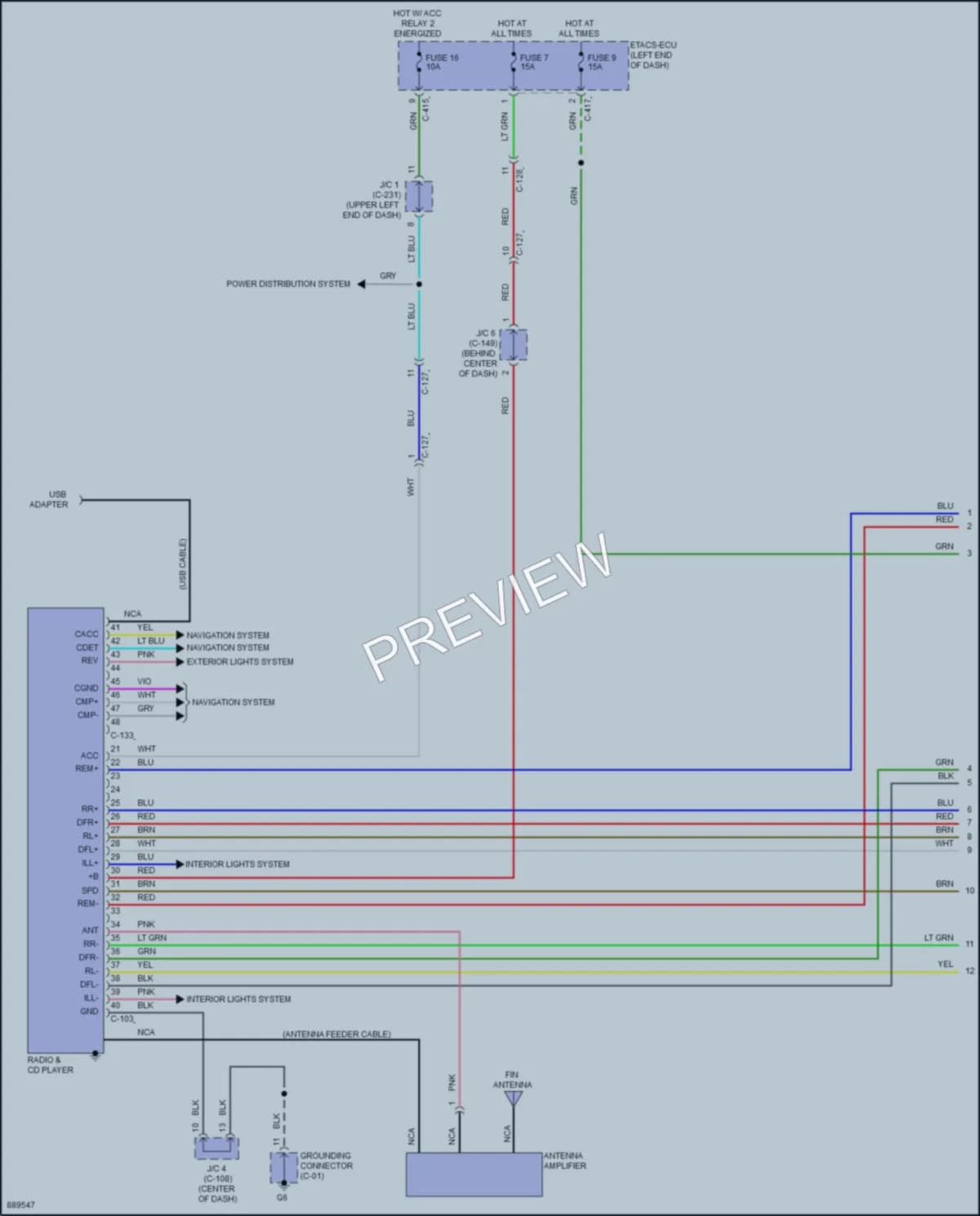 2024 Mitsubishi OutlanderSport Radio wiring diagram preview