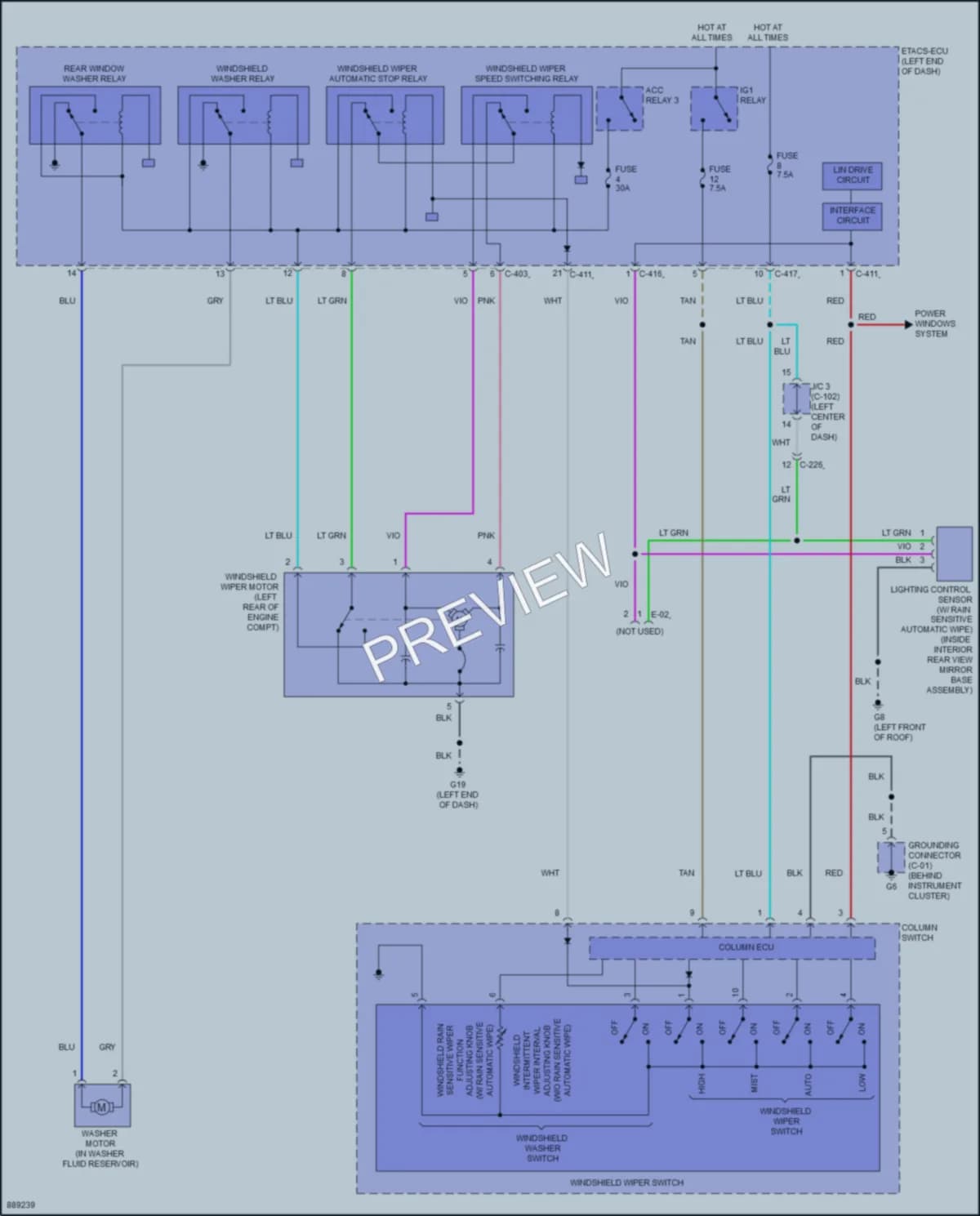2024 Mitsubishi OutlanderSport Wiper Washer wiring diagram preview