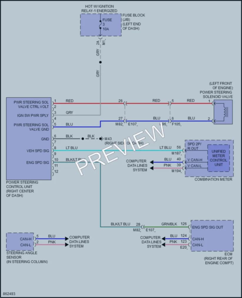 2024 Nissan Armada Electronic Power Steering wiring diagram preview