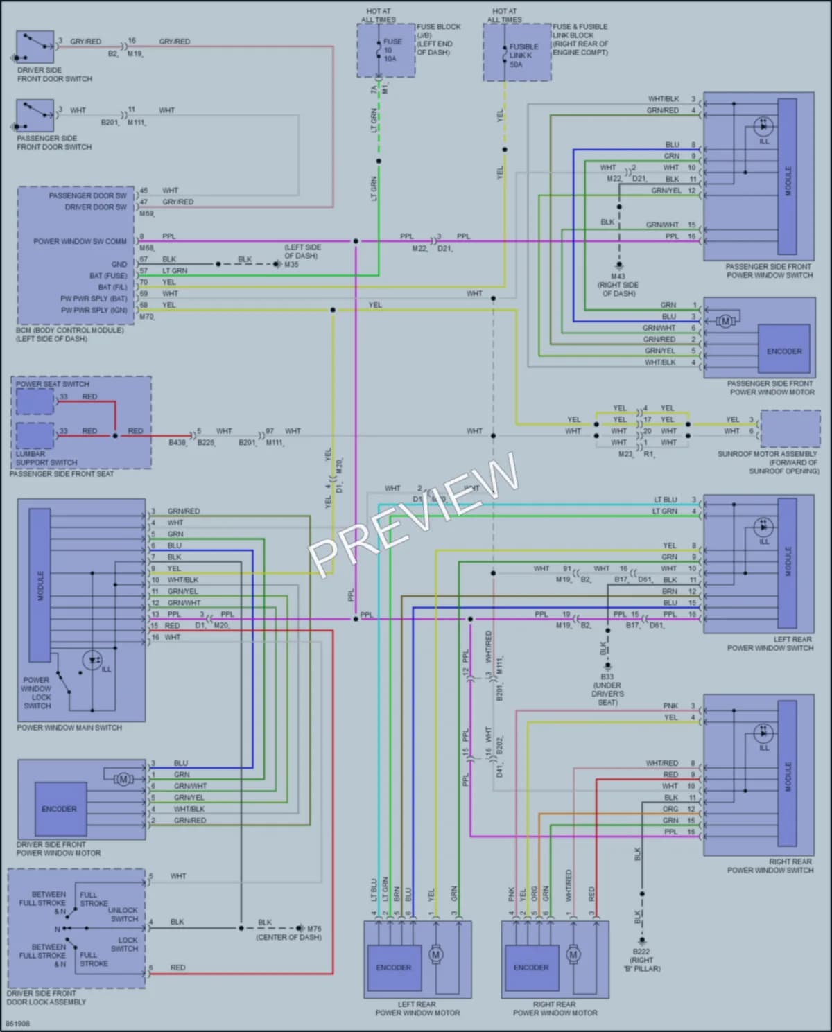 2024 Nissan Armada Power Windows wiring diagram preview