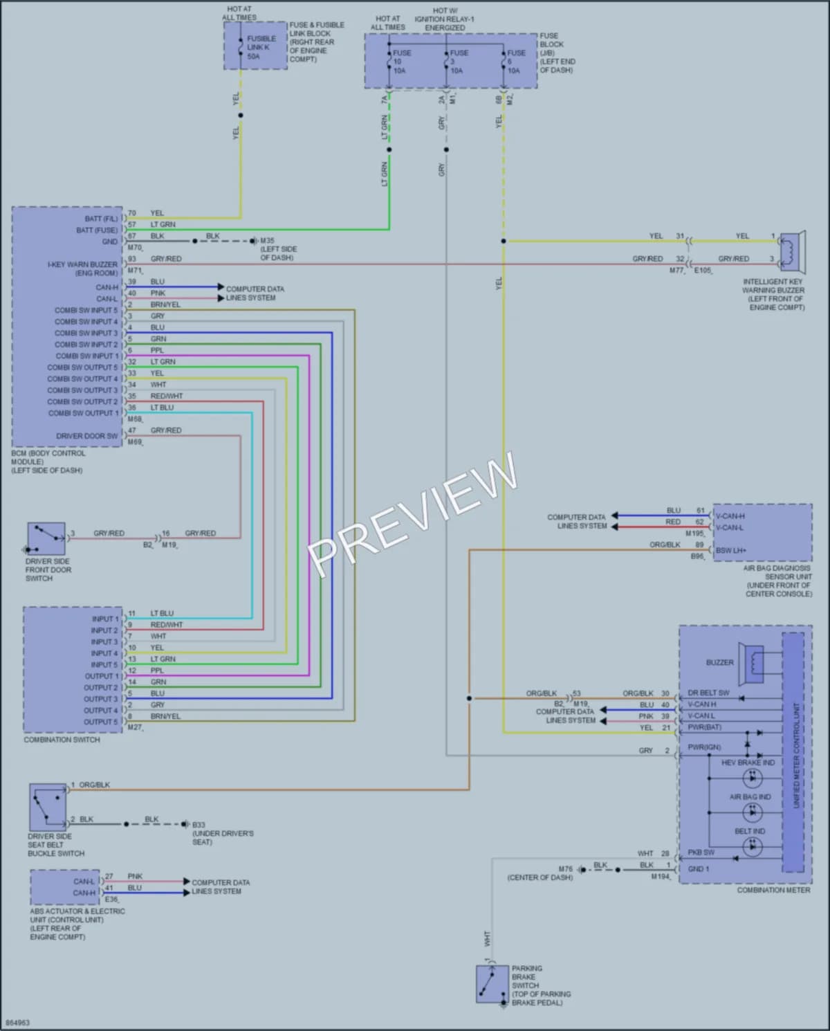 2024 Nissan Armada Warning Systems wiring diagram preview