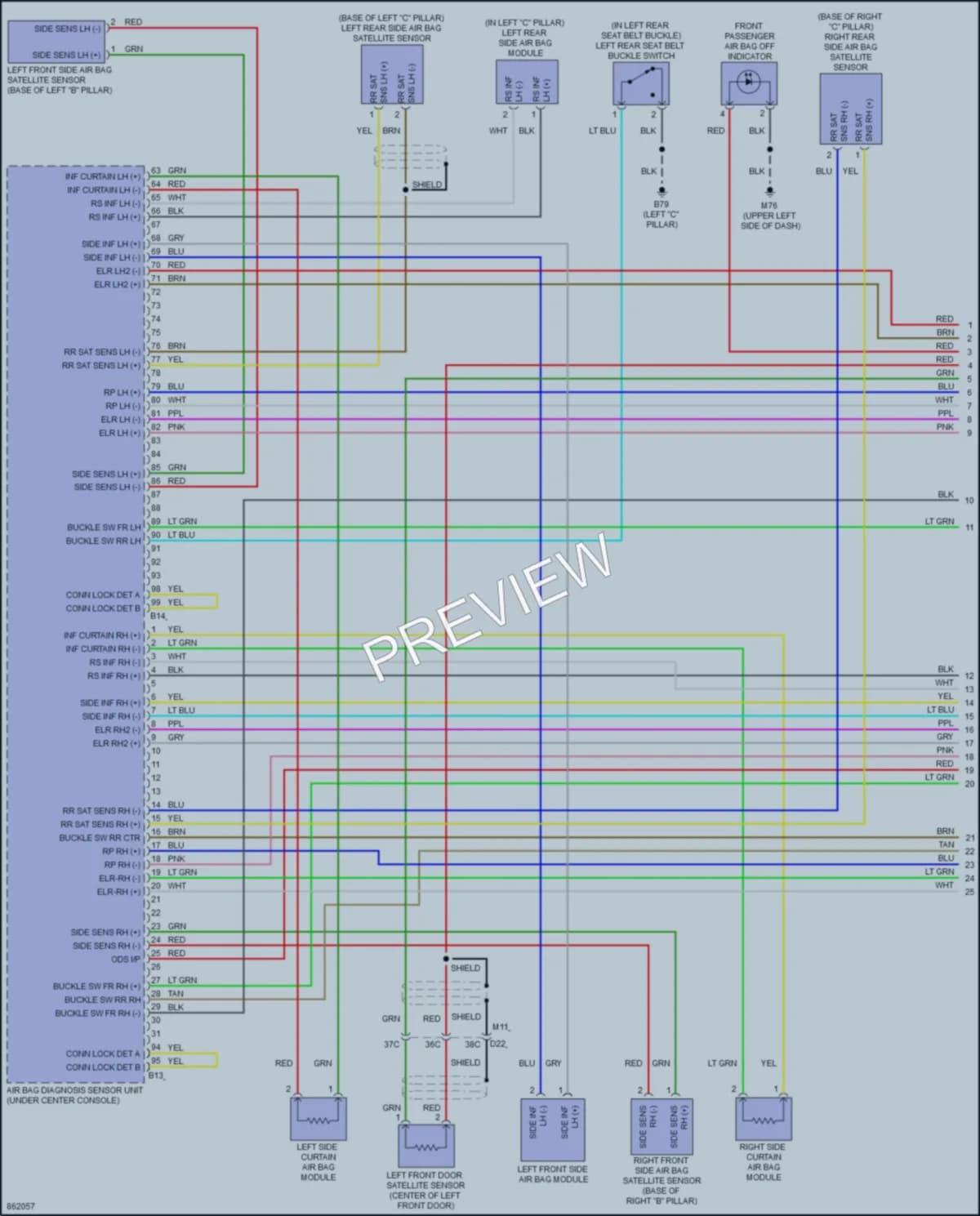2024 Nissan LEAF Supplemental Restraints wiring diagram preview