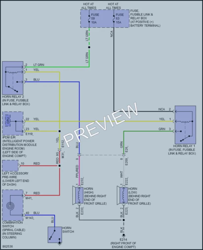 2024 Nissan Murano Horn wiring diagram preview