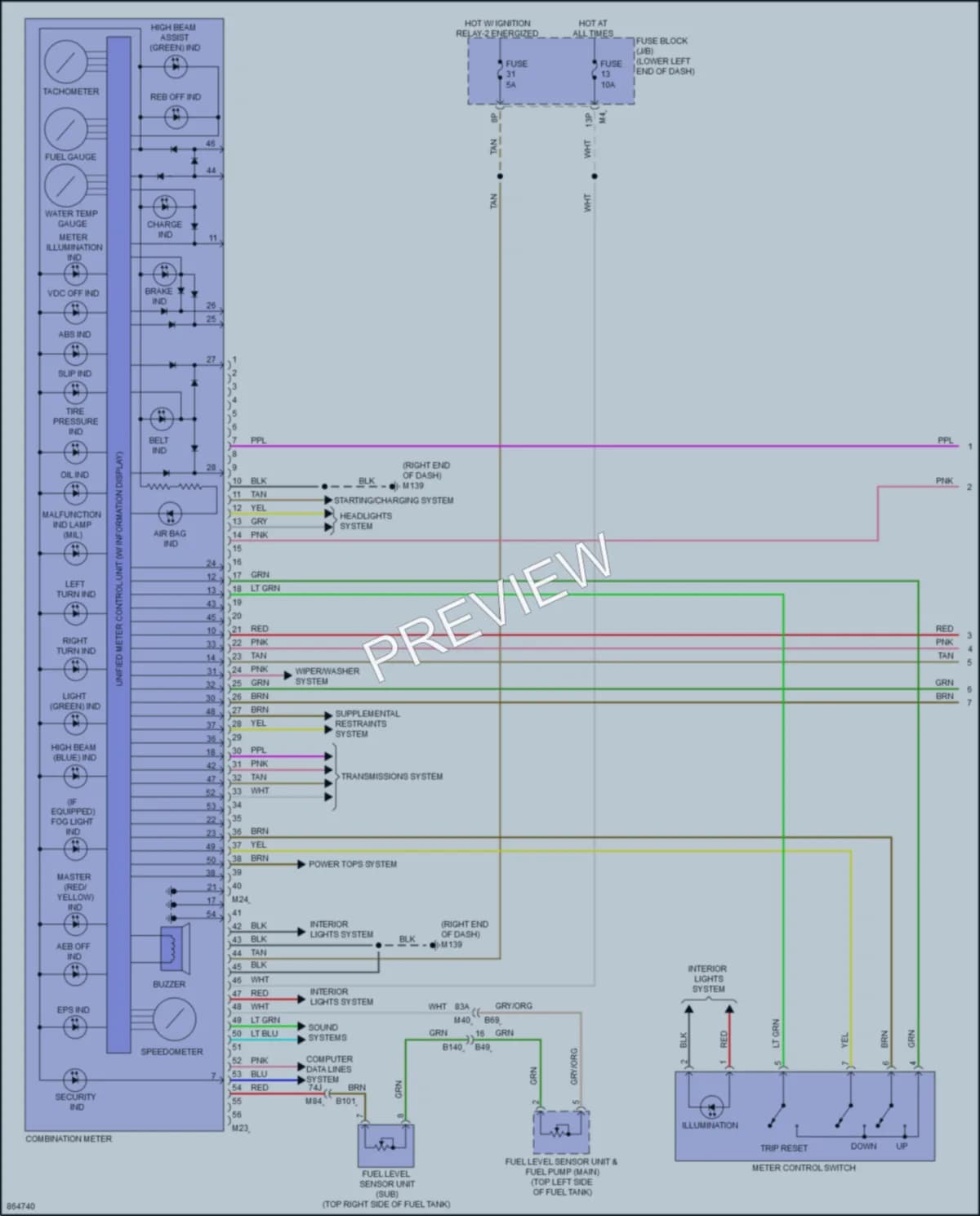 2024 Nissan Murano Instrument Cluster wiring diagram preview