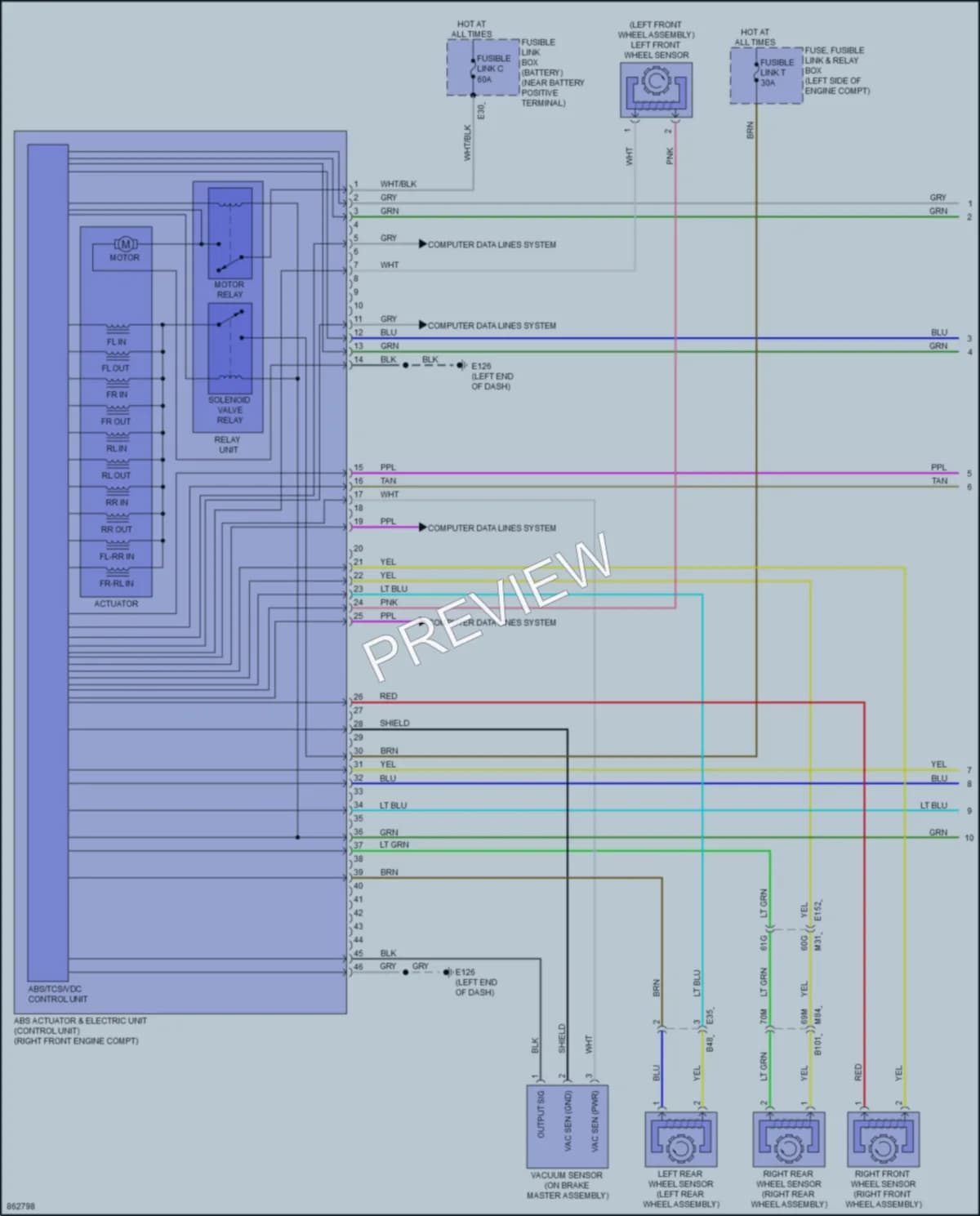 2024 Nissan Pathfinder Anti Lock Brakes wiring diagram preview