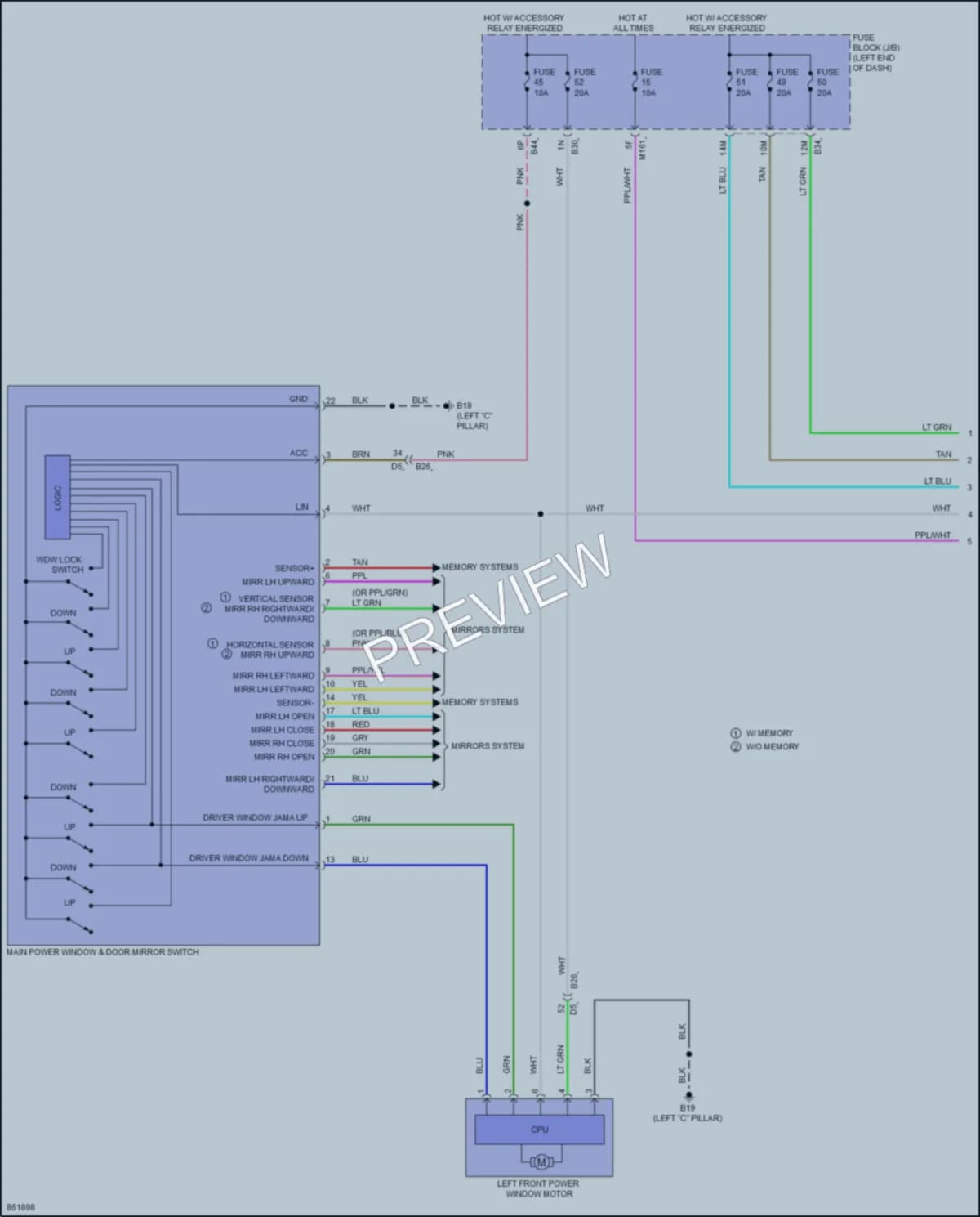 2024 Nissan Pathfinder Power Windows wiring diagram preview