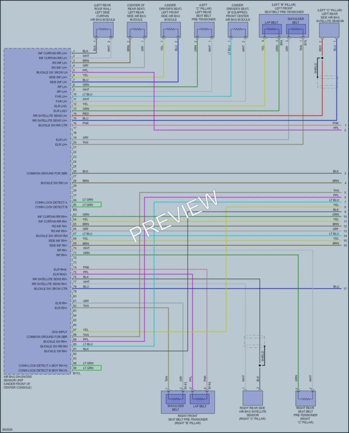 2024 Nissan Pathfinder Supplemental Restraints wiring diagram preview