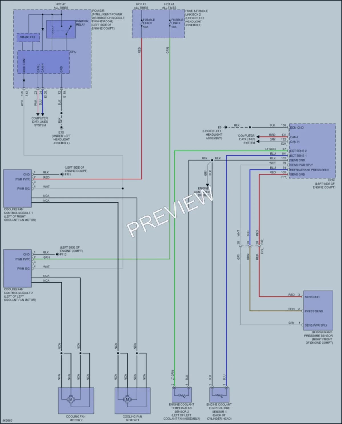 2024 Nissan Rogue Cooling Fan wiring diagram preview