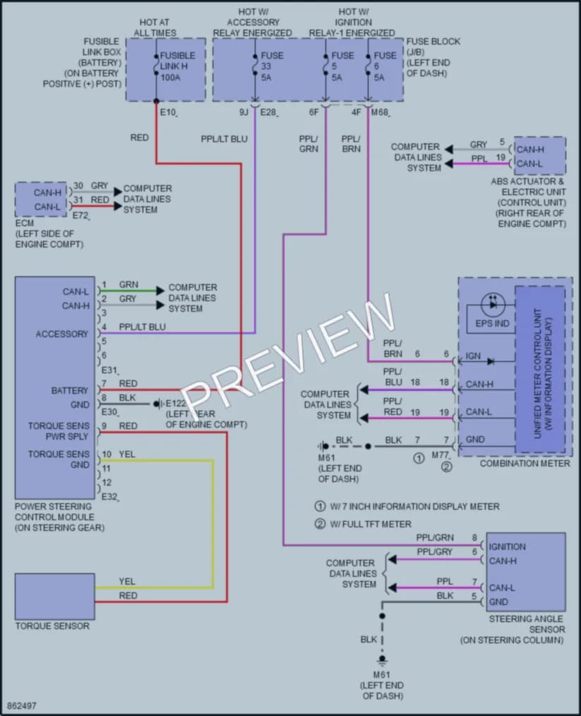 2024 Nissan Rogue Electronic Power Steering wiring diagram preview