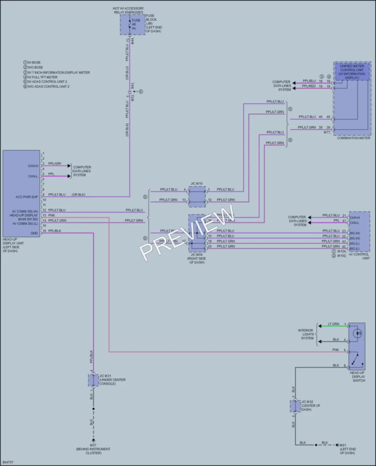 2024 Nissan Rogue Instrument Cluster wiring diagram preview