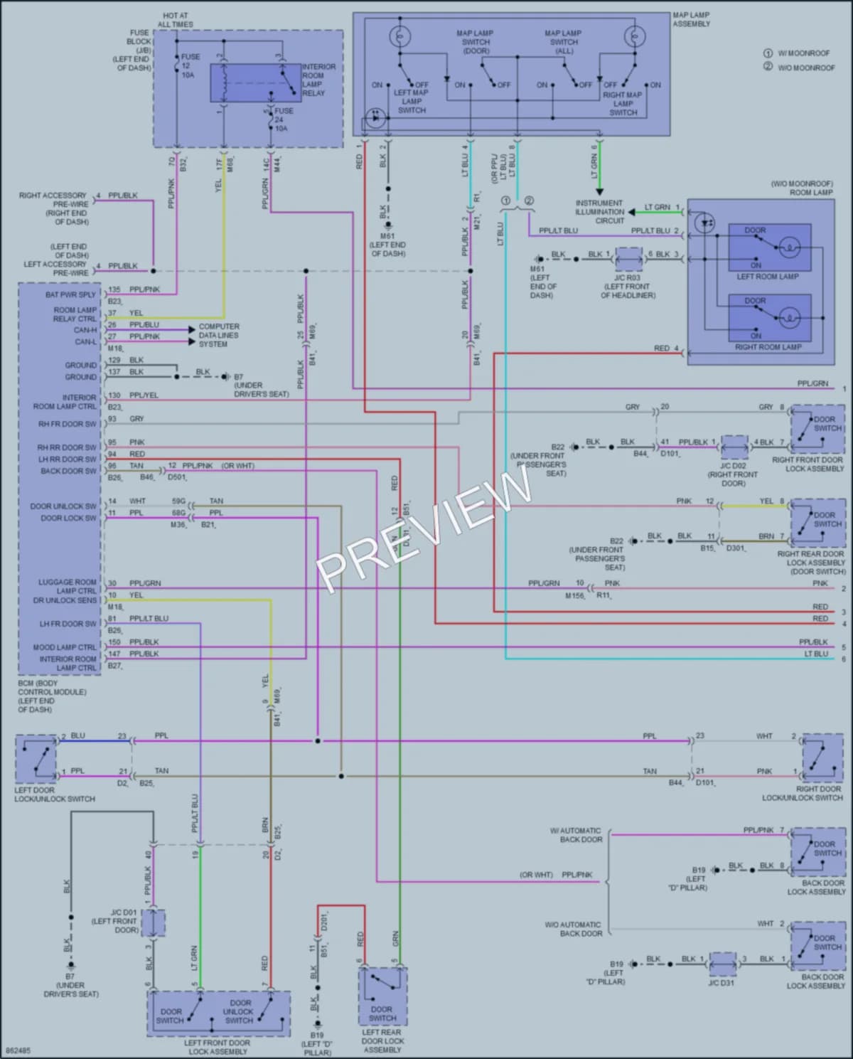 2024 Nissan Rogue Interior Lights wiring diagram preview