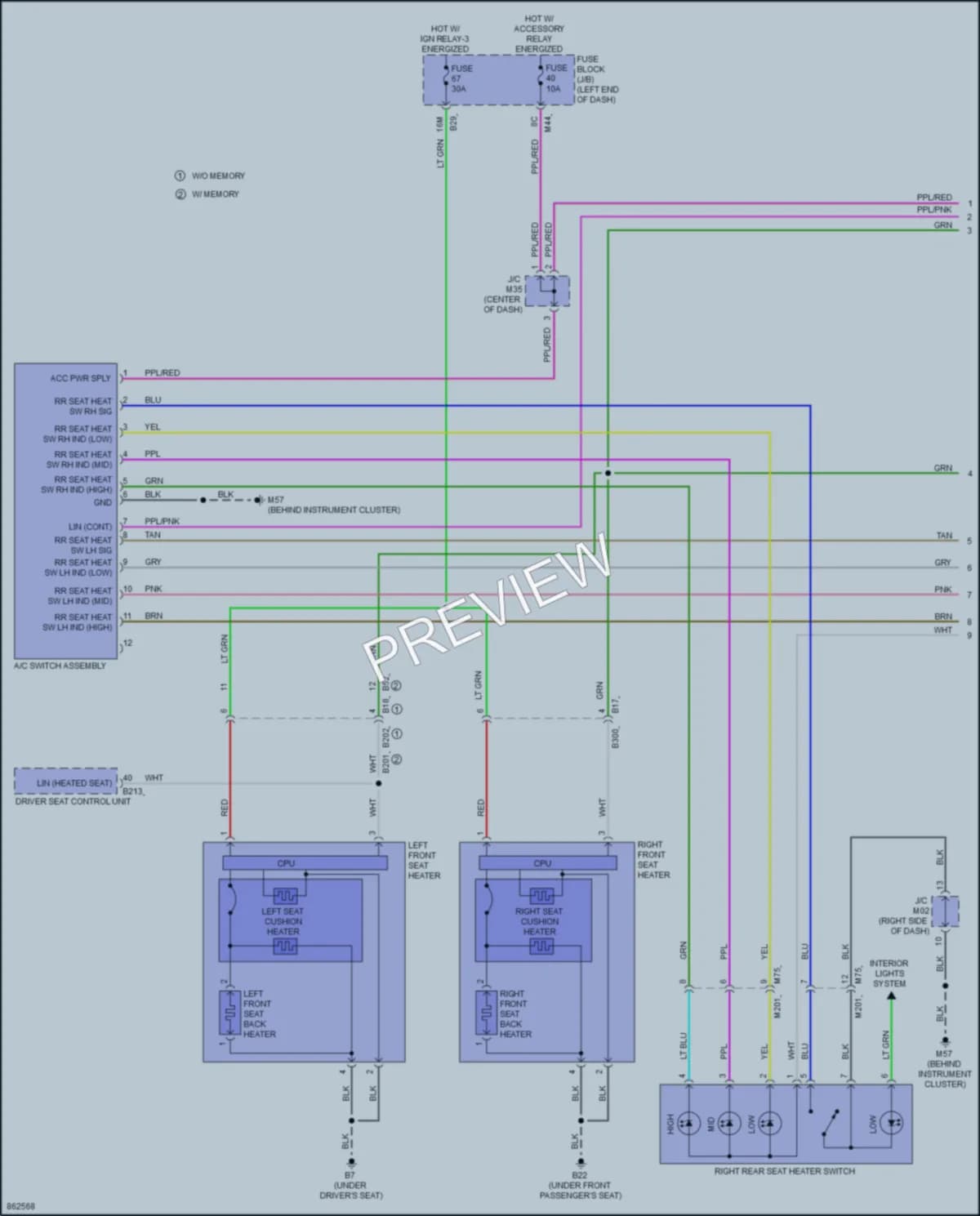 2024 Nissan Rogue Power Seats wiring diagram preview