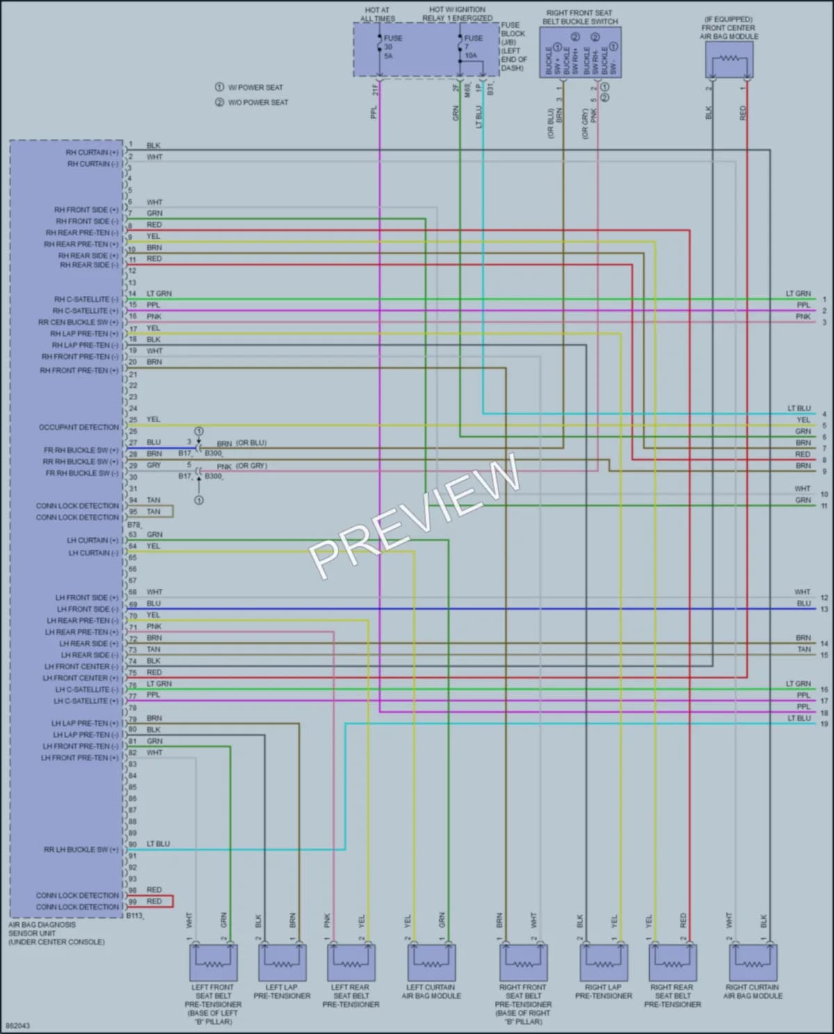 2024 Nissan Rogue Supplemental Restraints wiring diagram preview