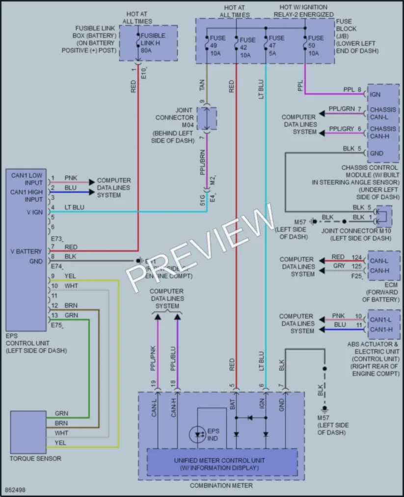 2024 Nissan Sentra Electronic Power Steering wiring diagram preview