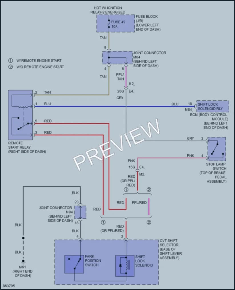 2024 Nissan Sentra Shift Interlock wiring diagram preview