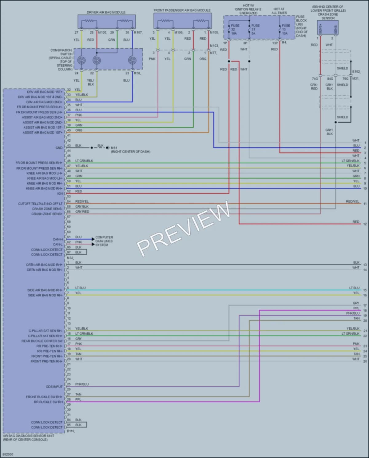 2024 Nissan Titan Supplemental Restraints wiring diagram preview