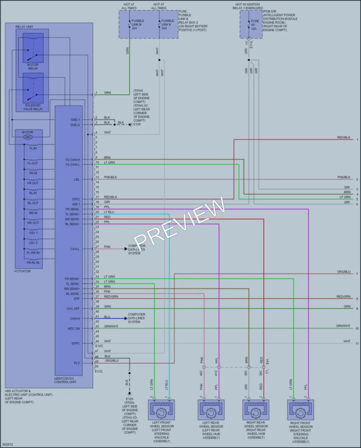 2024 Nissan TitanXD Anti Lock Brakes wiring diagram preview