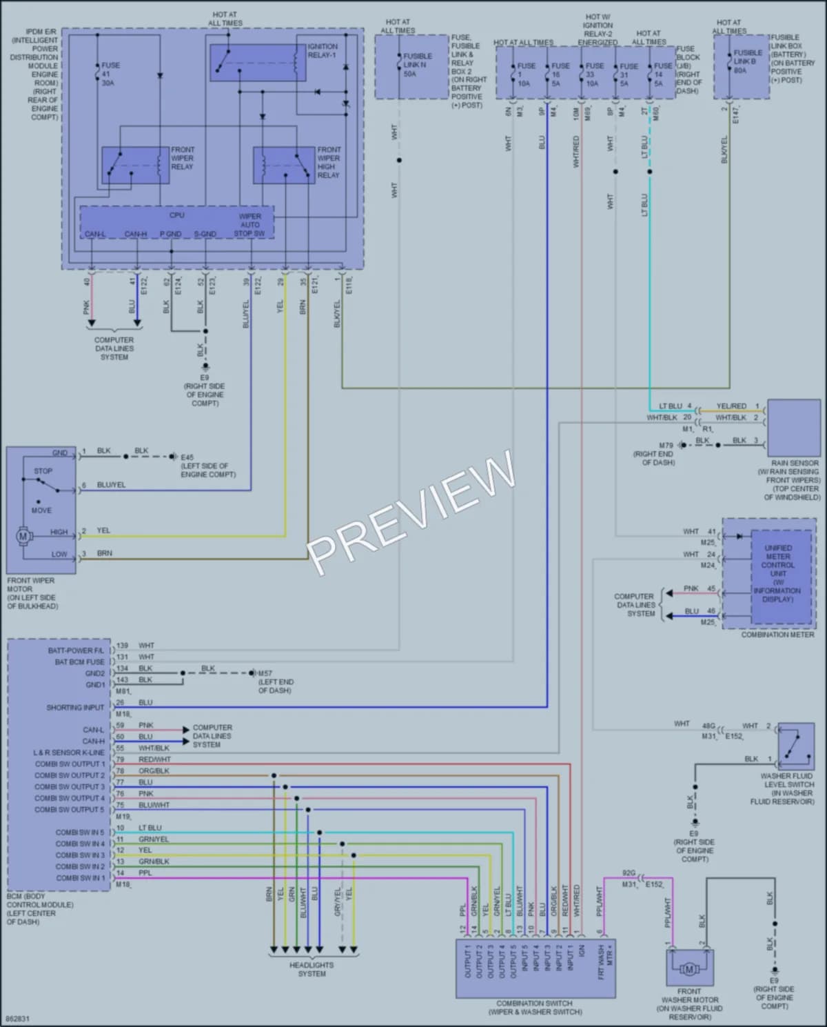 2024 Nissan TitanXD Wiper Washer wiring diagram preview