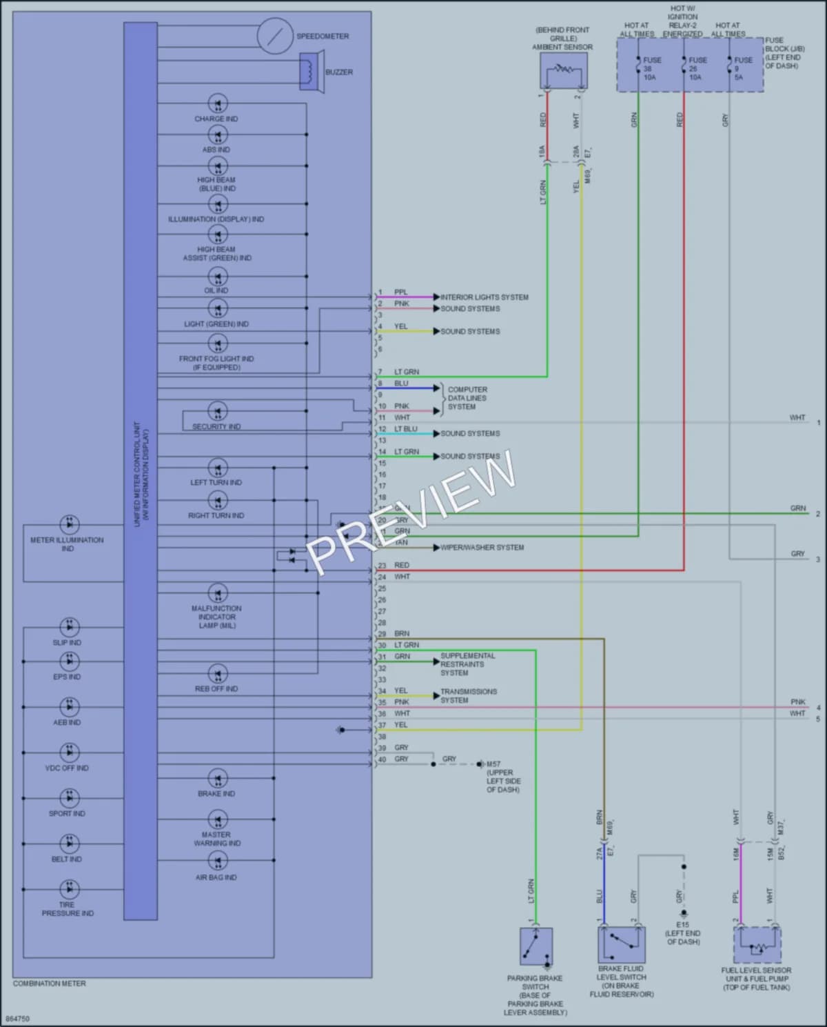 2024 Nissan Versa Instrument Cluster wiring diagram preview