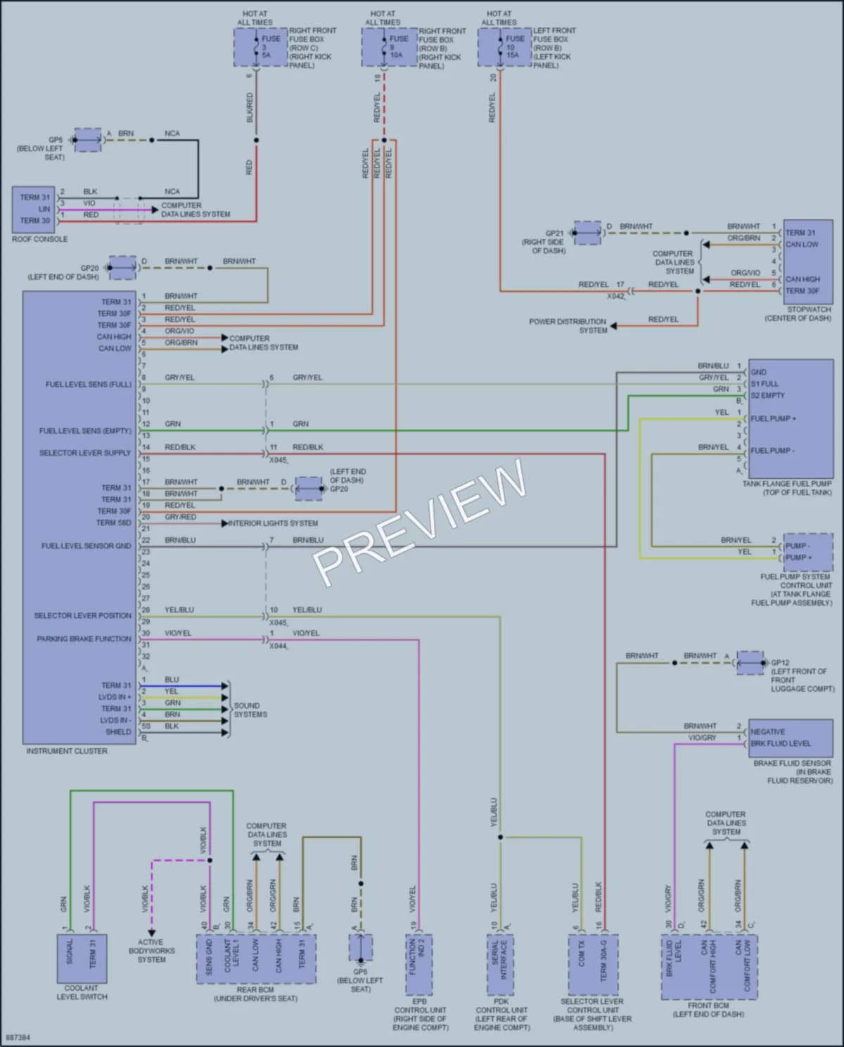 2024 Porsche 718Boxster Instrument Cluster wiring diagram preview