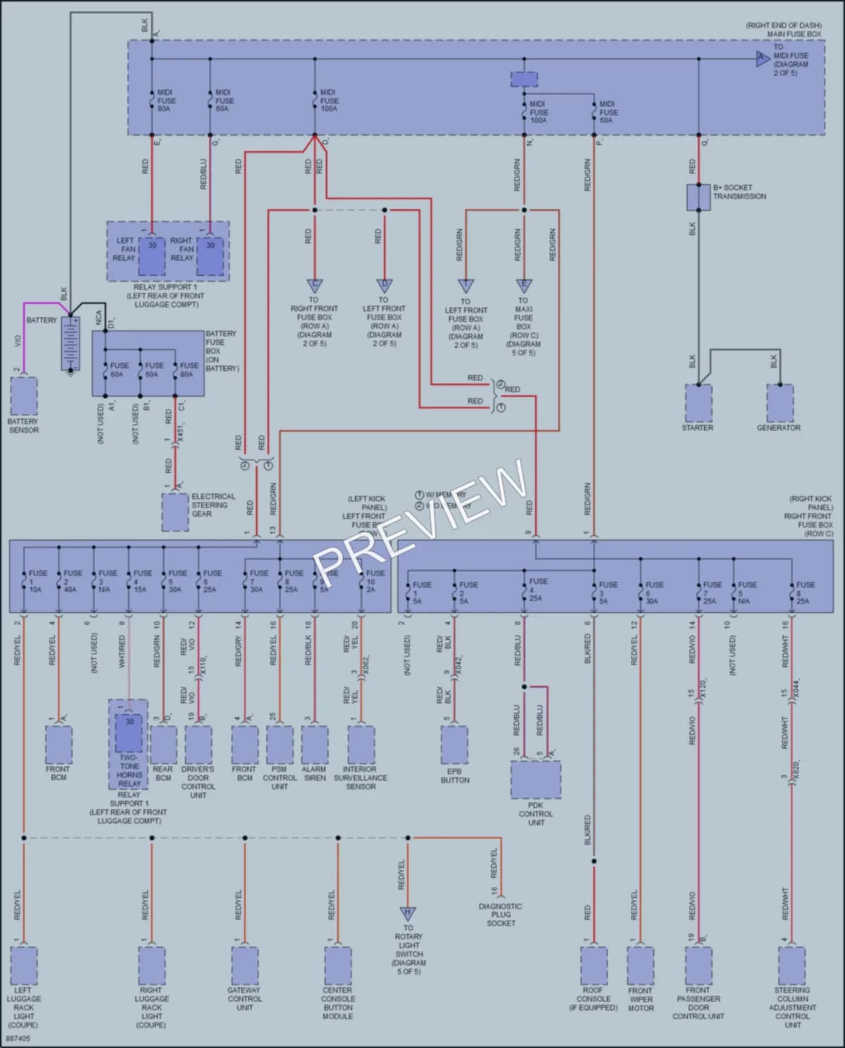 2024 Porsche 718Boxster Power Distribution wiring diagram preview