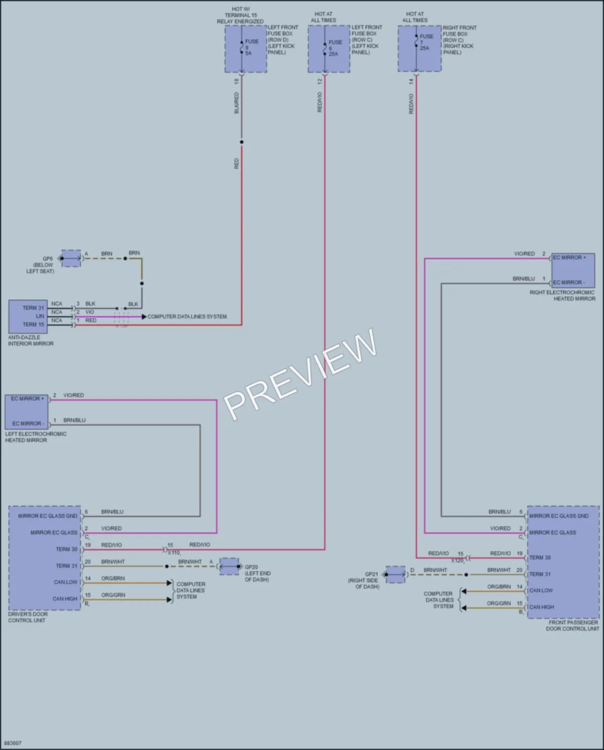 2024 Porsche 718Boxster Power Mirrors wiring diagram preview