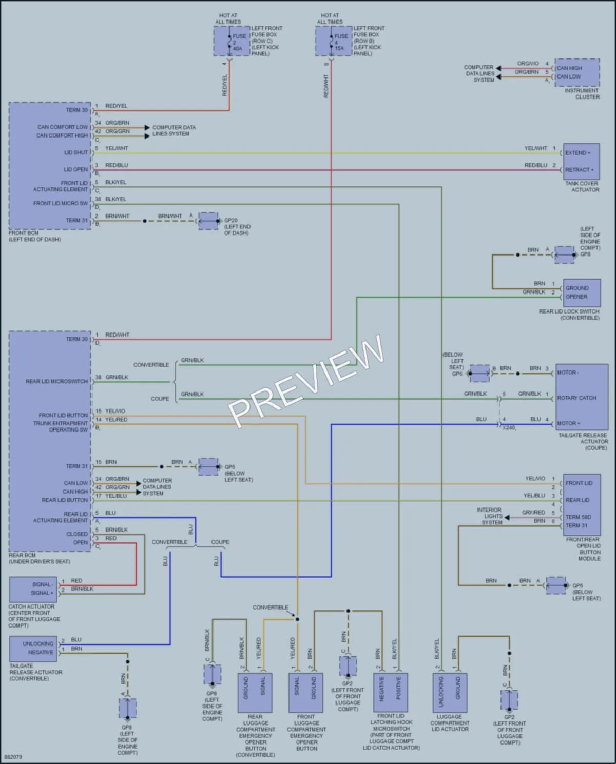 2024 Porsche 718Boxster Trunk Tailgate Fuel Door wiring diagram preview