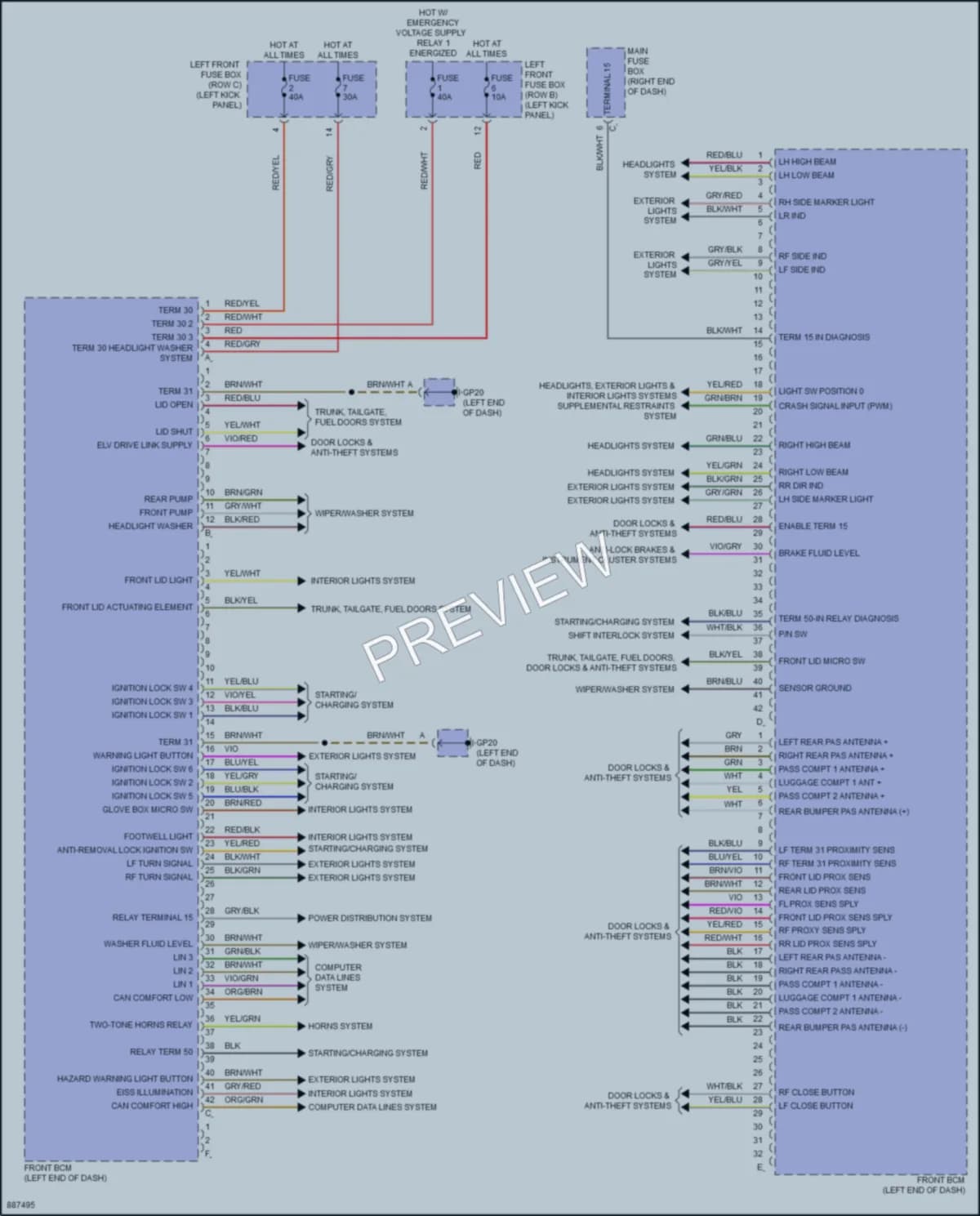 2024 Porsche 718Cayman Body Control Modules wiring diagram preview