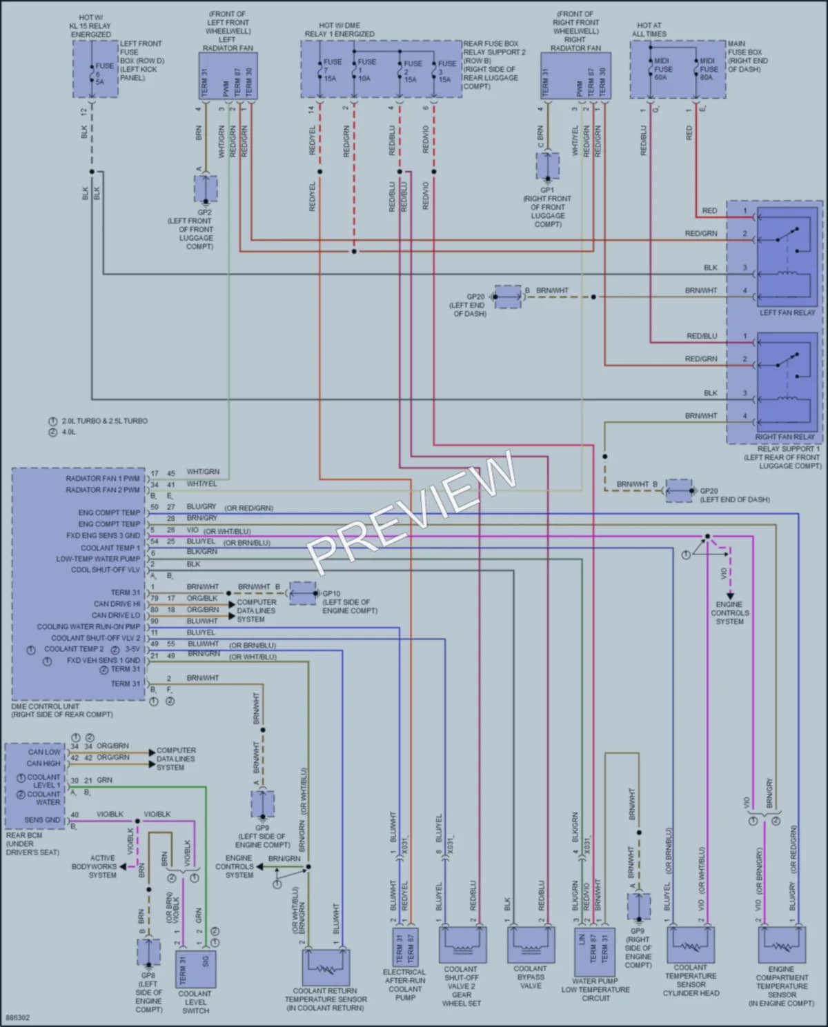 2024 Porsche 718Cayman Cooling Fan wiring diagram preview