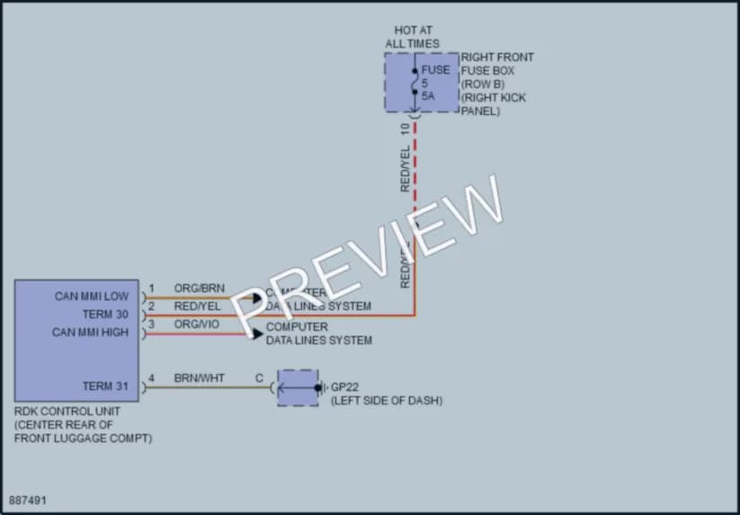 2024 Porsche 718Cayman Warning Systems wiring diagram preview