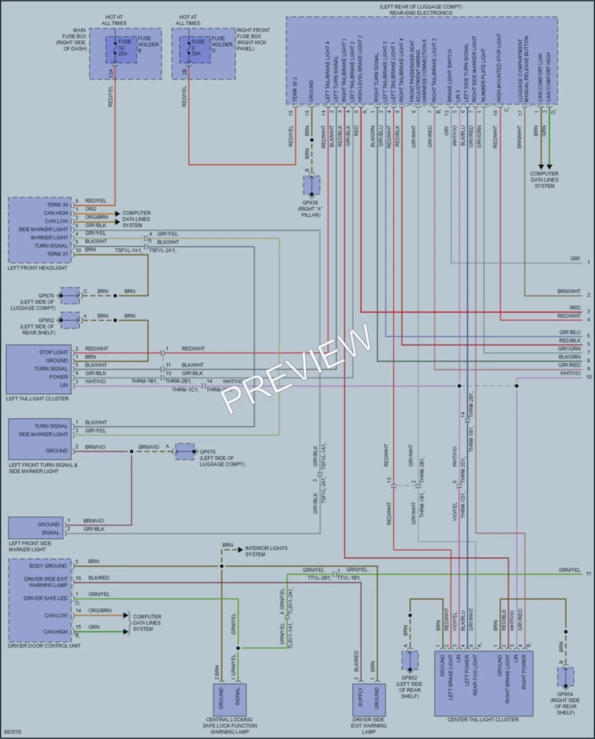 2024 Porsche 911 Exterior Lights wiring diagram preview