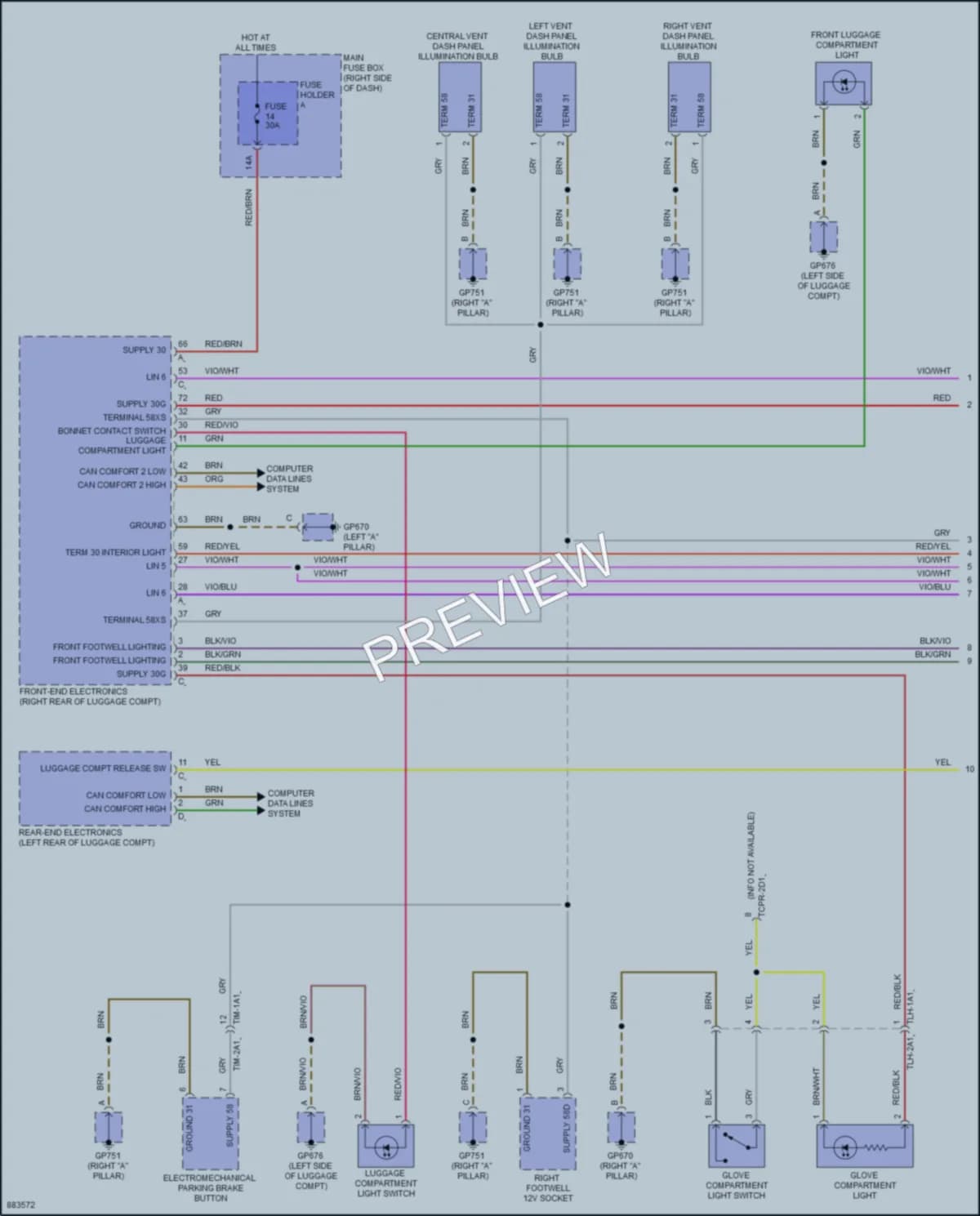 2024 Porsche 911 Interior Lights wiring diagram preview