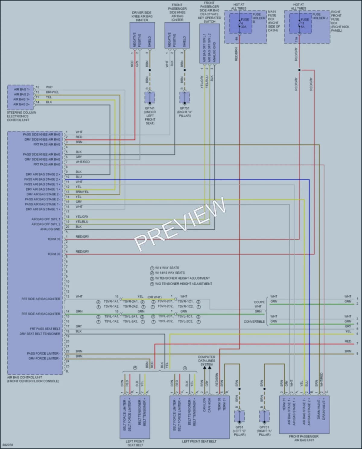 2024 Porsche 911 Supplemental Restraints wiring diagram preview
