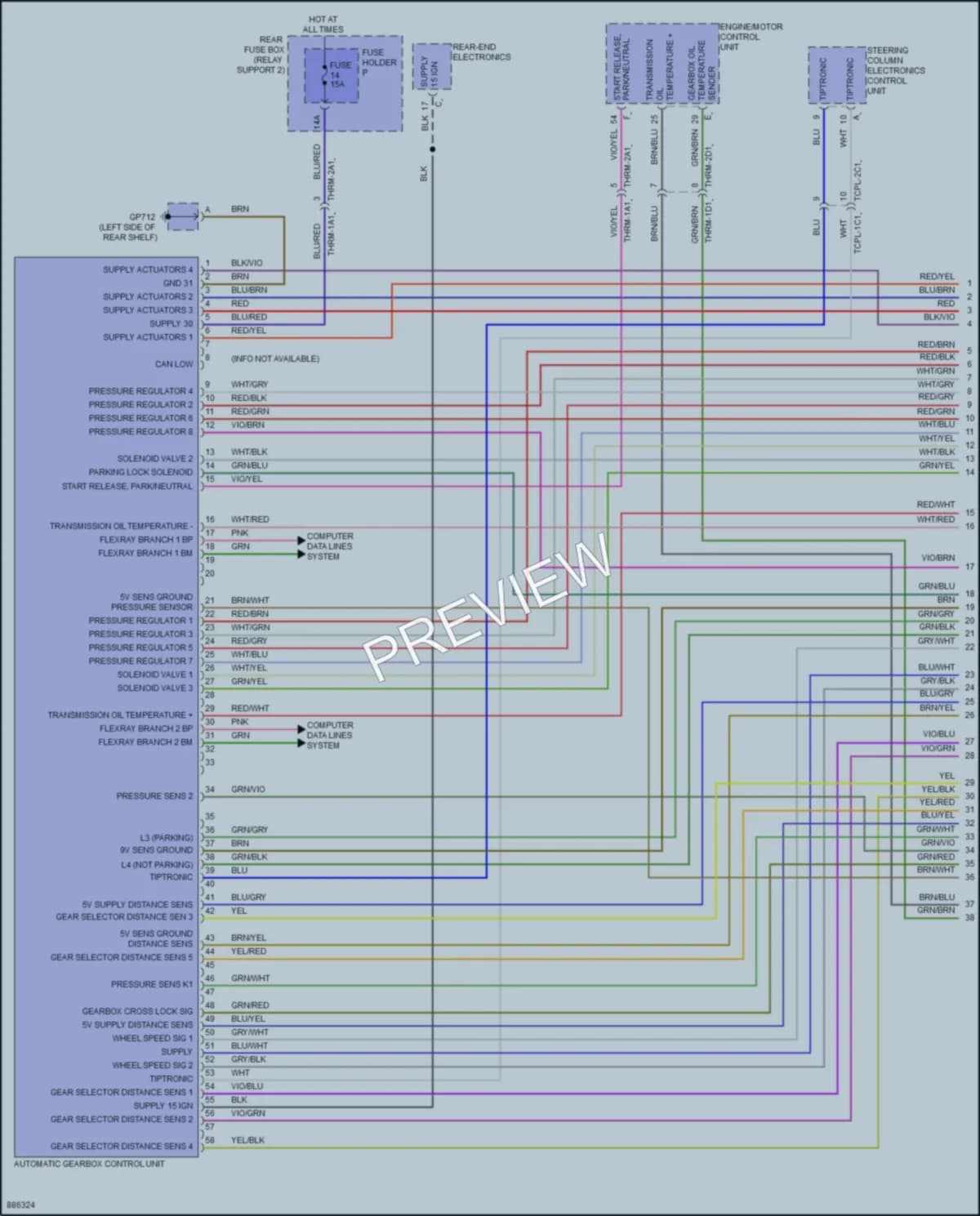 2024 Porsche 911 Transmission wiring diagram preview