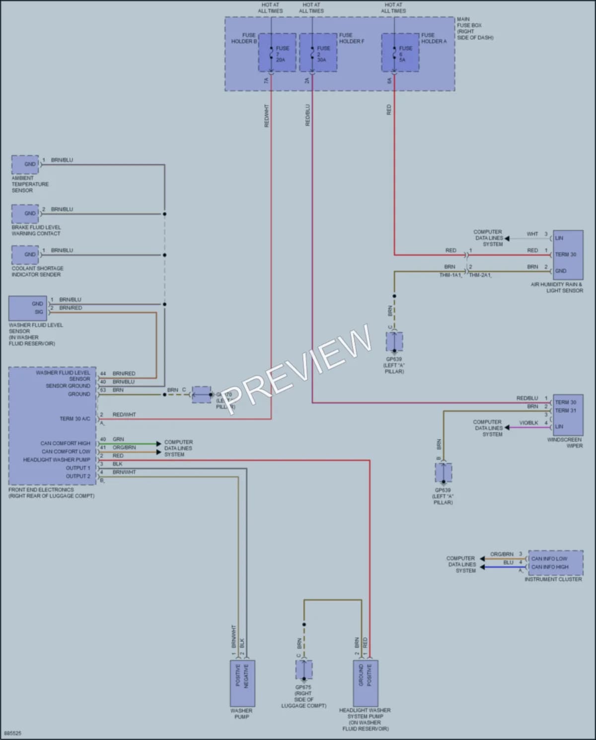 2024 Porsche 911 Wiper Washer wiring diagram preview