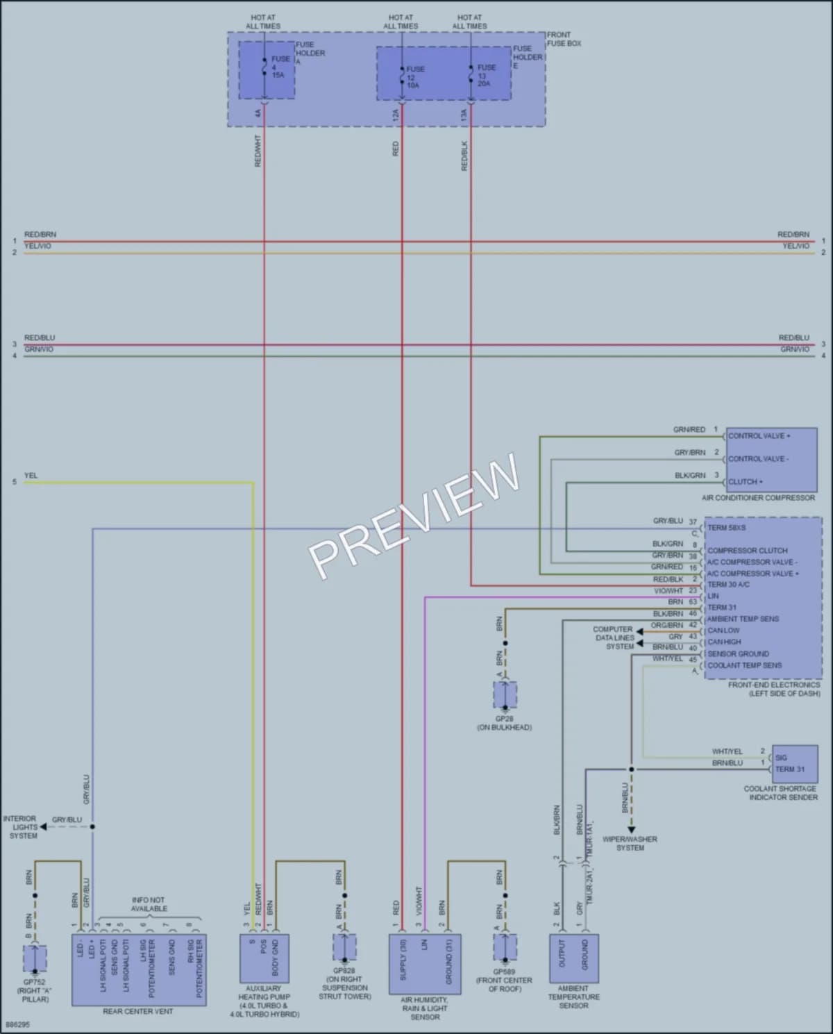 2024 Porsche Cayenne Air Conditioning wiring diagram preview