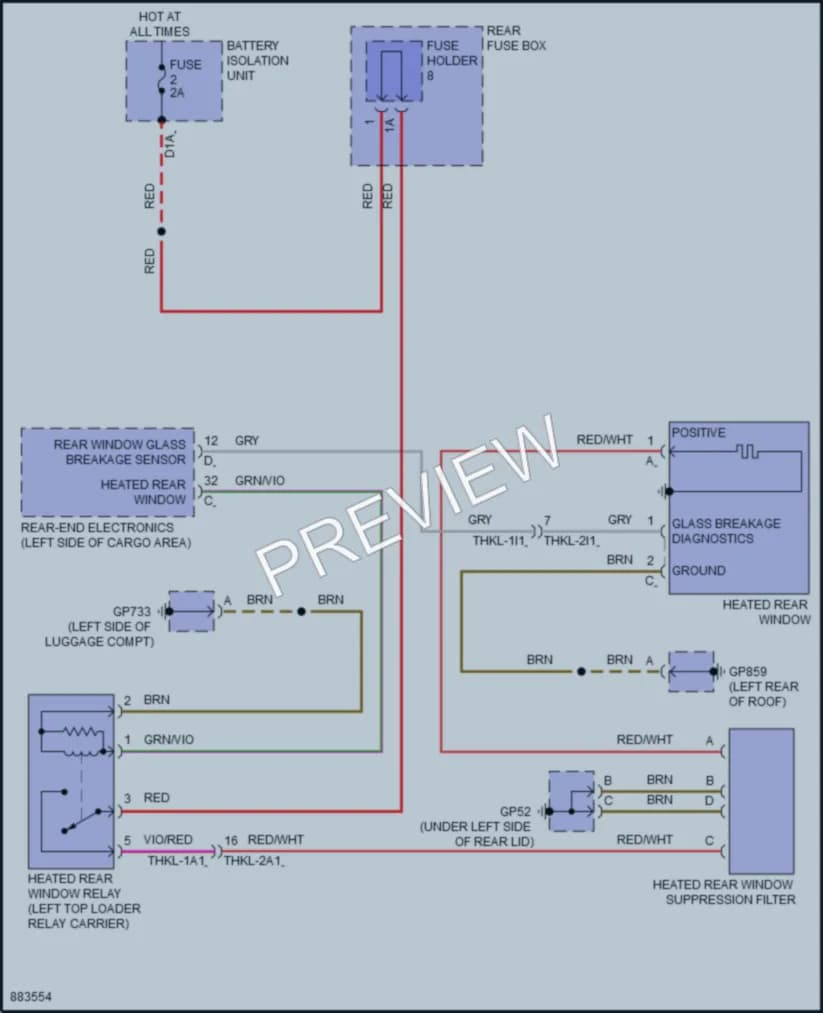 2024 Porsche Cayenne Defoggers wiring diagram preview