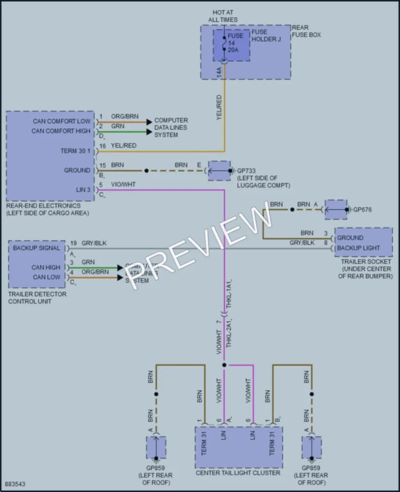2024 Porsche Cayenne Exterior Lights wiring diagram preview
