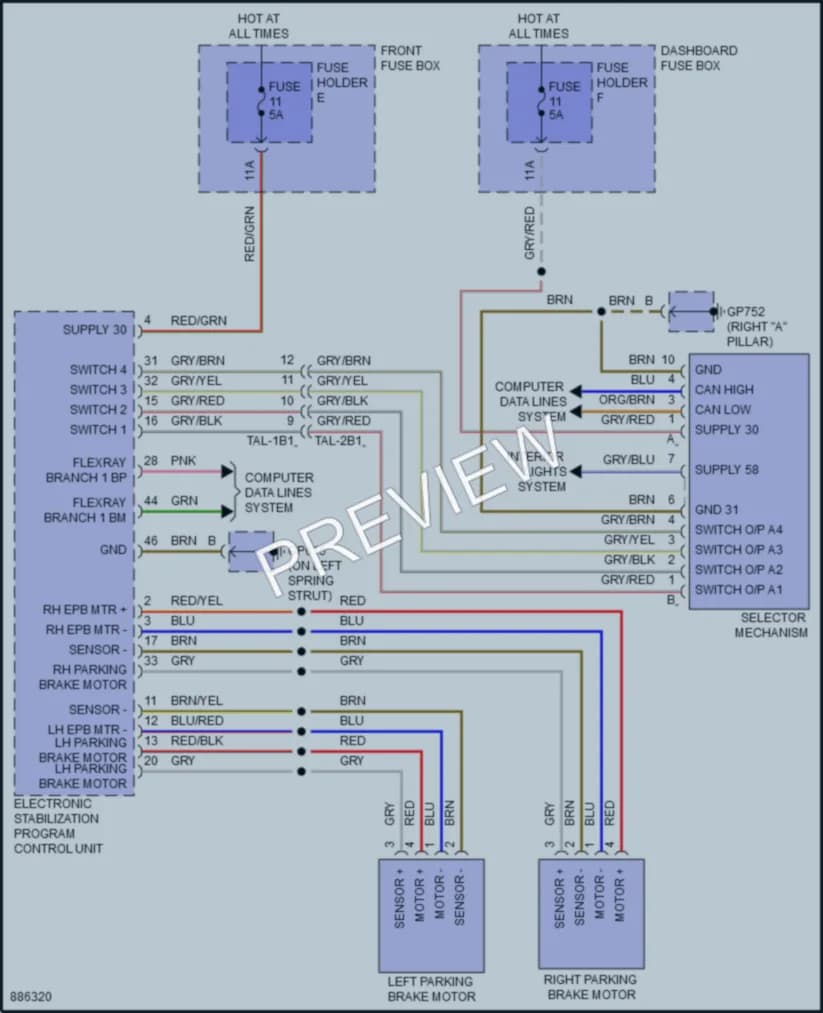 2024 Porsche Cayenne Shift Interlock wiring diagram preview