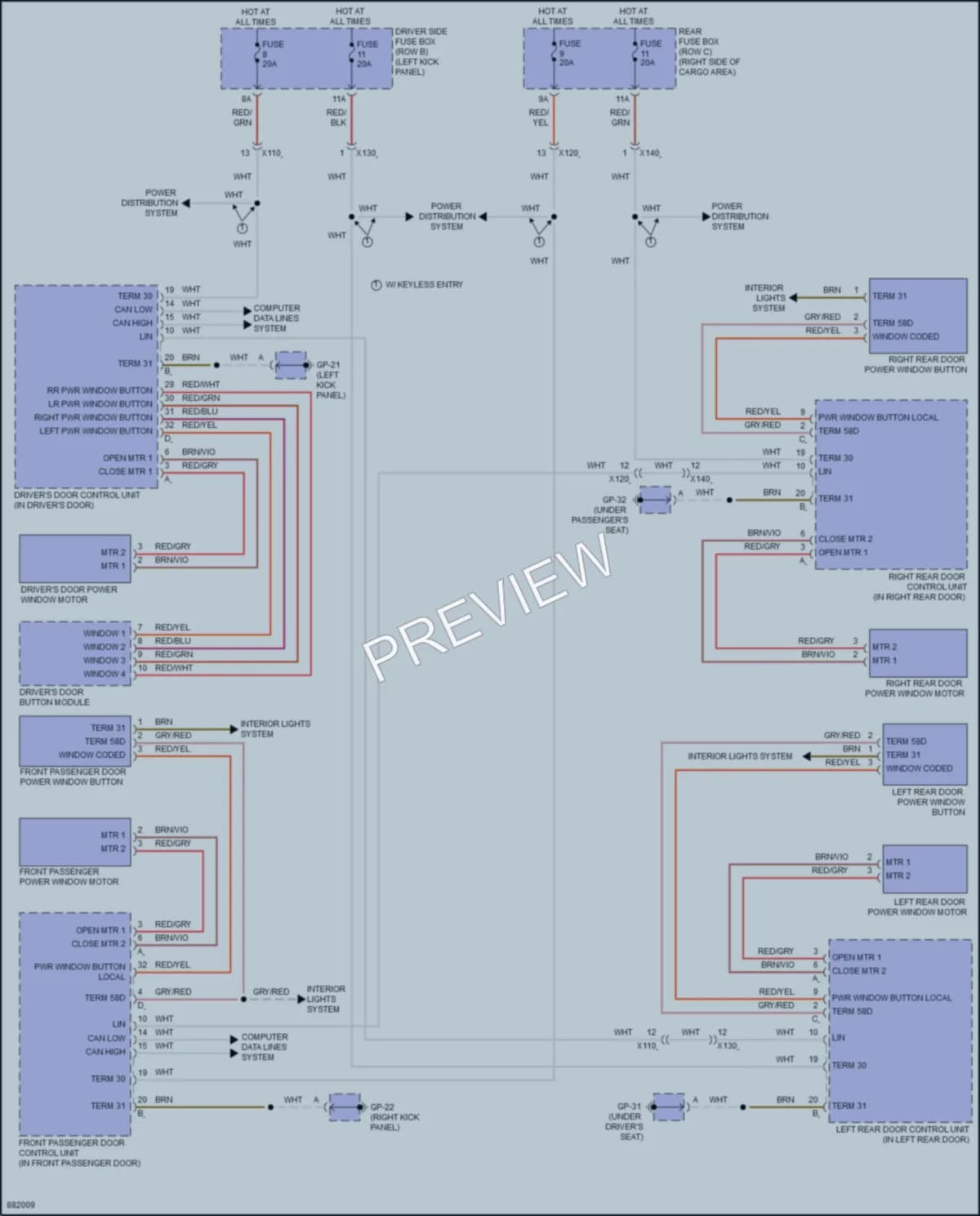 2024 Porsche Macan Power Windows wiring diagram preview