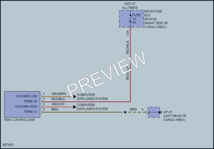 2024 Porsche Macan Warning Systems wiring diagram preview