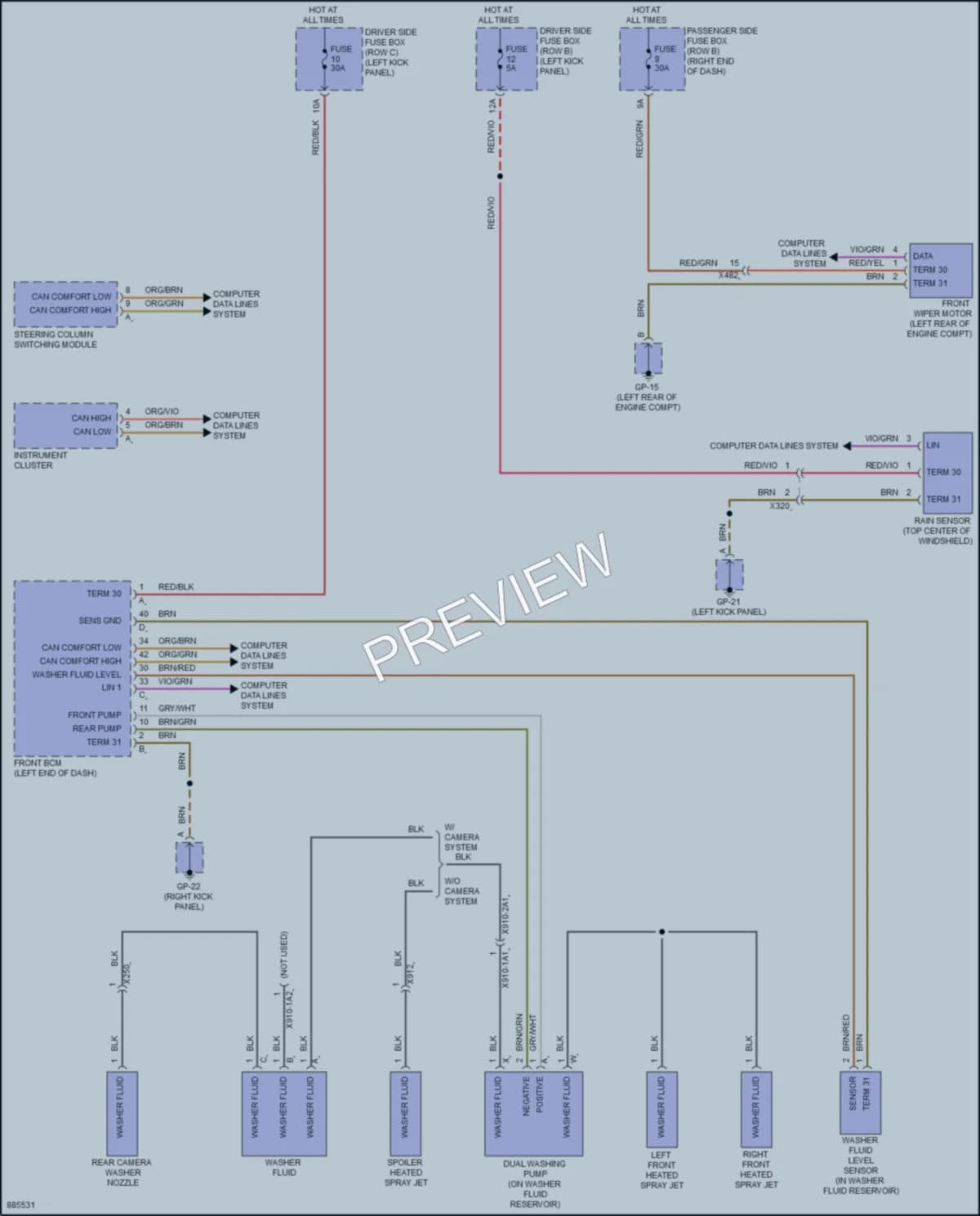 2024 Porsche Macan Wiper Washer wiring diagram preview