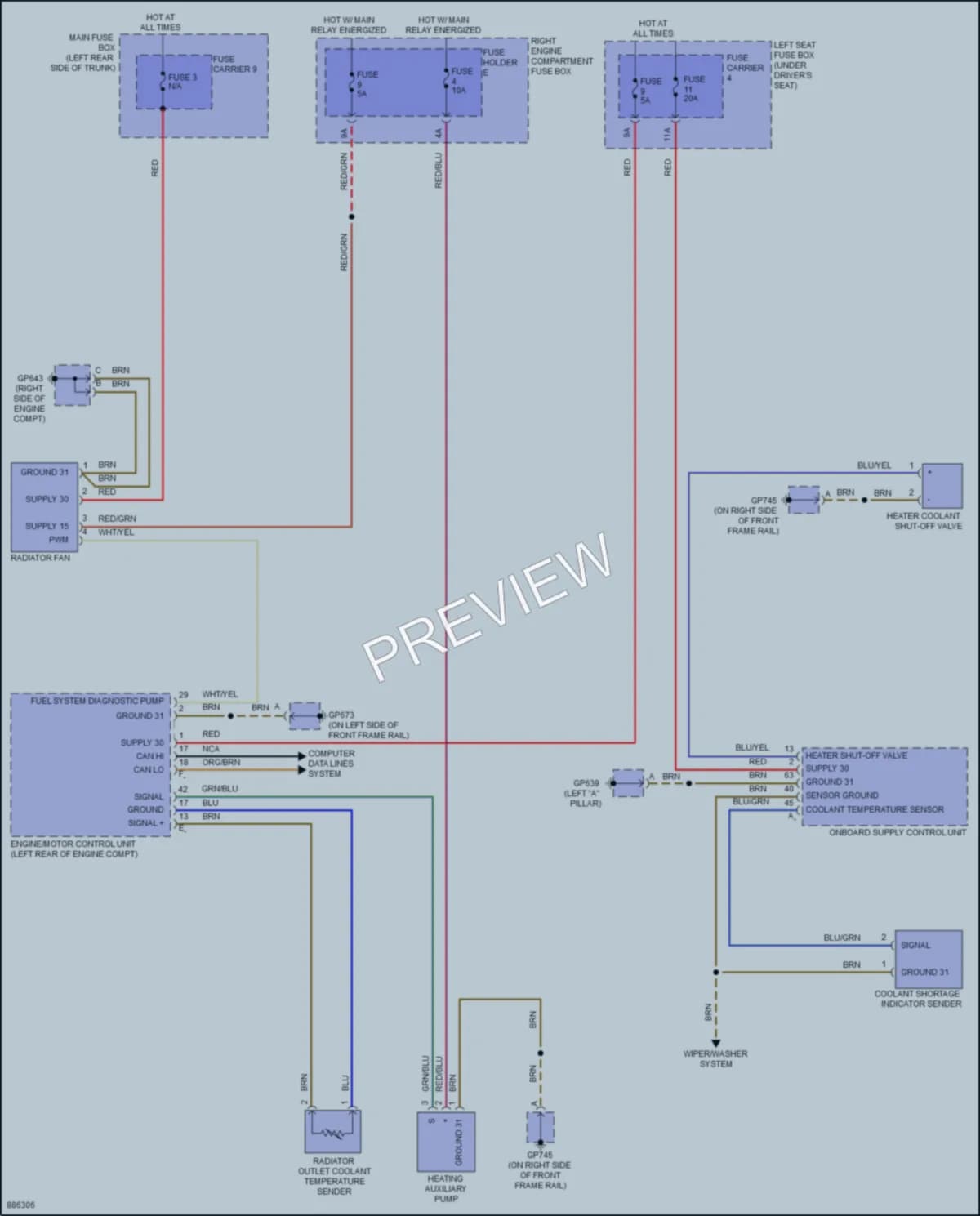 2024 Porsche Panamera Cooling Fan wiring diagram preview