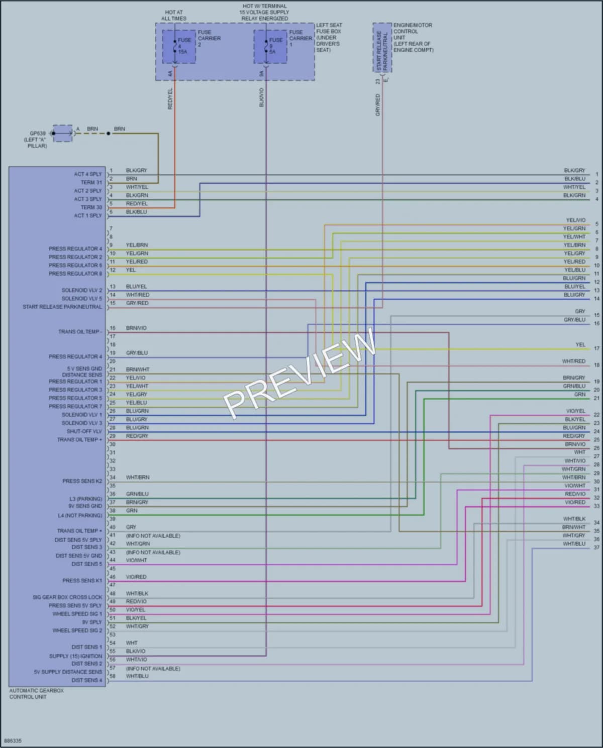 2024 Porsche Panamera Transmission wiring diagram preview