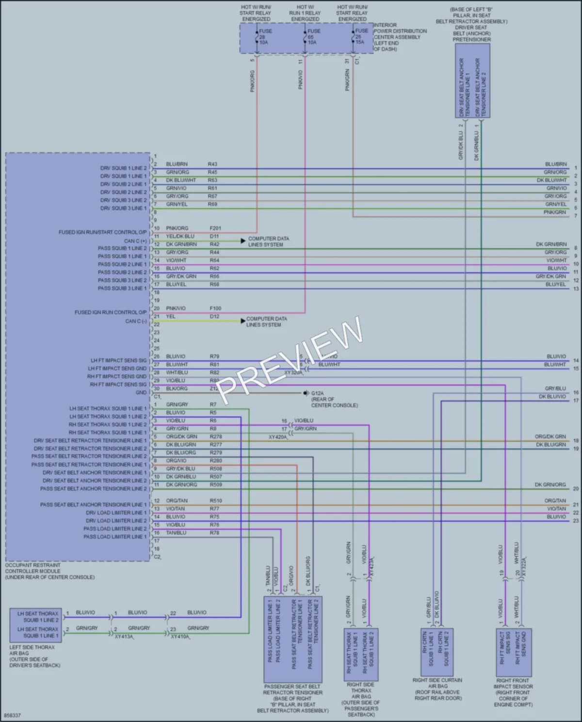2024 Ram 1500 Supplemental Restraints wiring diagram preview