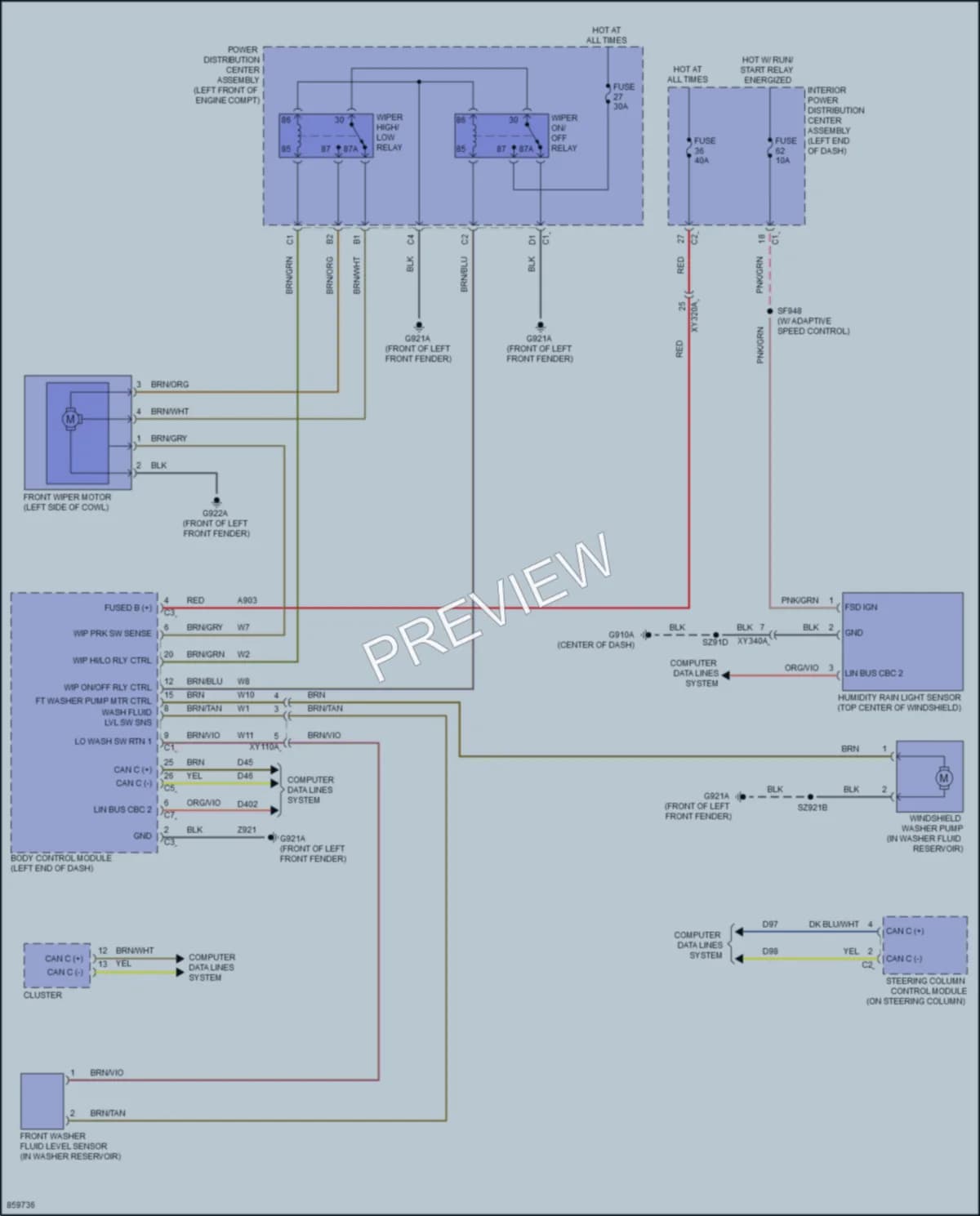 2024 Ram 1500 Wiper Washer wiring diagram preview