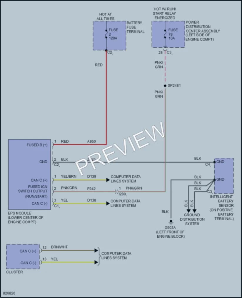 2024 Ram 1500Classic Electronic Power Steering wiring diagram preview