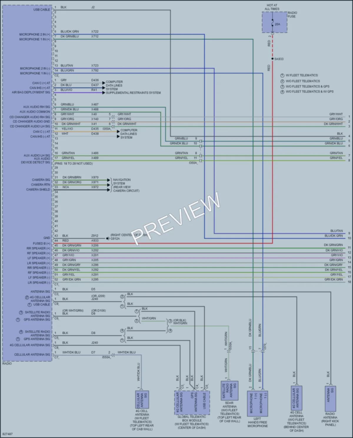 2024 Ram 1500Classic Navigation wiring diagram preview