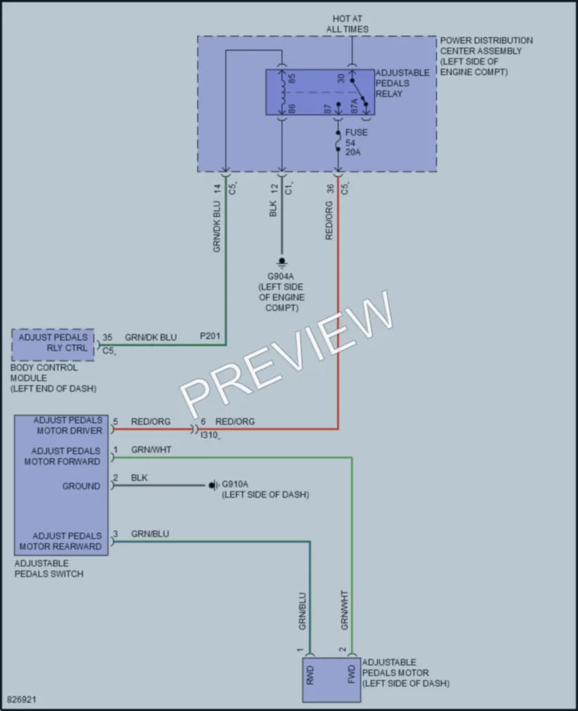 2024 Ram 1500Classic Power Seats wiring diagram preview